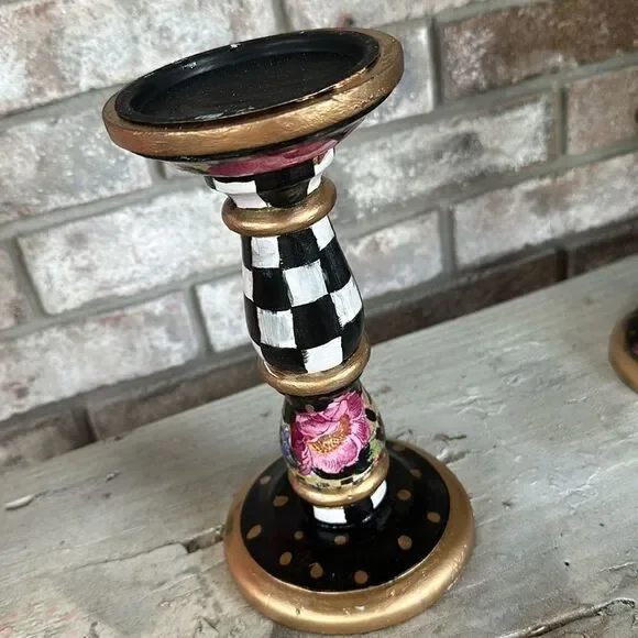 - Pair of Hand-painted Candle holders - Picture 3 of 5